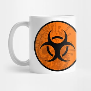 Orange biohazard sign Mug